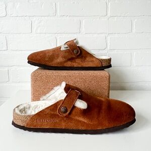✨ Birkenstock Boston Shearling Suede Leather Clogs Viral ✨ Size 39, Mink Suede
